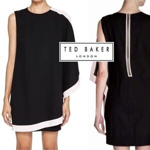 Ted Baker London Bolty Asymmetric Draped Dress Sz 2